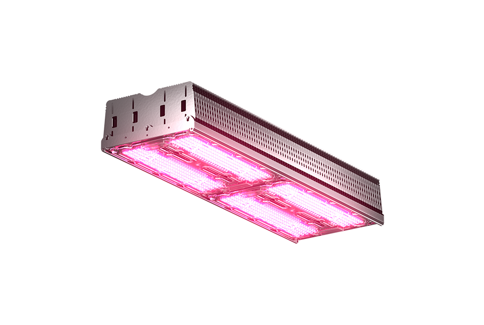 HIGROWSIR TopSpread 2C commercial greenhouse LED toplight with two-channel spectrum control.