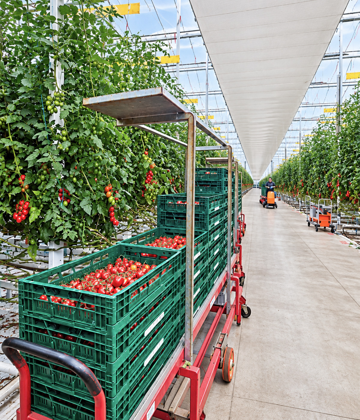 natural daylight entering a commercial glass greenhouse